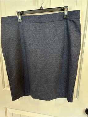Womens Elle Dark Heathered Blue Pencil Skirt